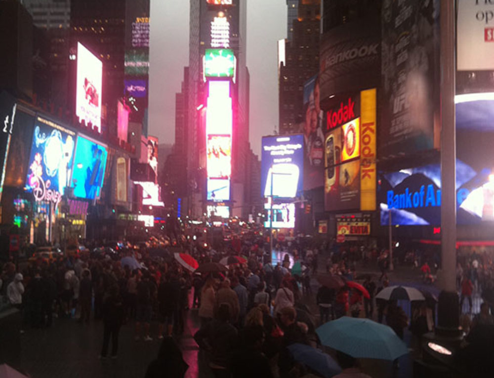 Times Square When It Rains
